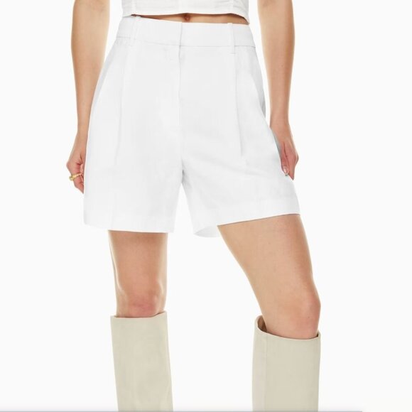 Aritzia Pants - Aritzia Wilfred The Effortless Short Linen Mid-Thigh White Size 4